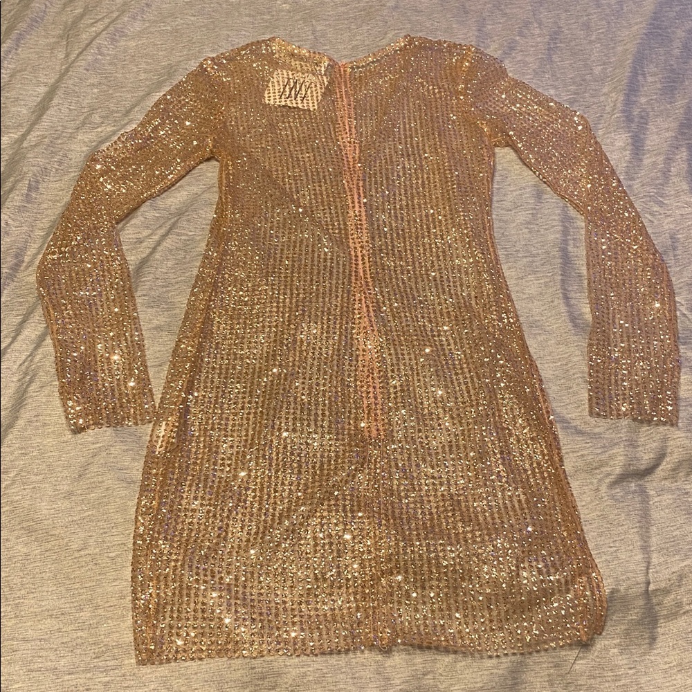The Naked Tiger IGGY DRESS Long Sleeve Sheer Sz XS Light Pink NWT - Picture 10 of 14